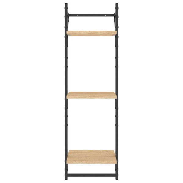 Wandregale Sonoma Eiche mit Stangen, 2er Set