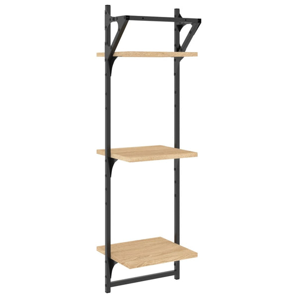 Wandregale Sonoma Eiche mit Stangen, 2er Set