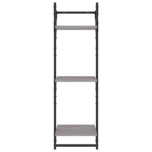 Wandregale mit Stange, 2er Set, Grau Sonoma