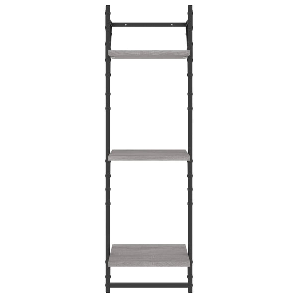 Wandregale mit Stange, 2er Set, Grau Sonoma