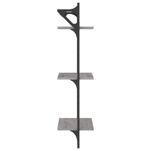 Wandregale mit Stange, 2er Set, Grau Sonoma