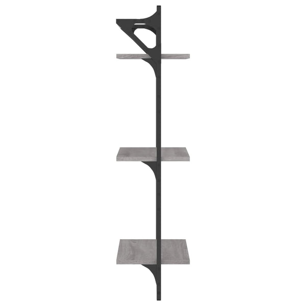 Wandregale mit Stange, 2er Set, Grau Sonoma