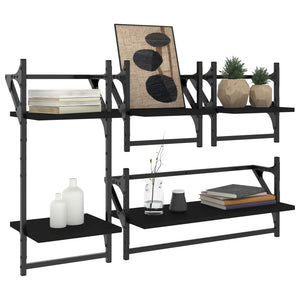 Wandregal Set, 4-teilig, Schwarz