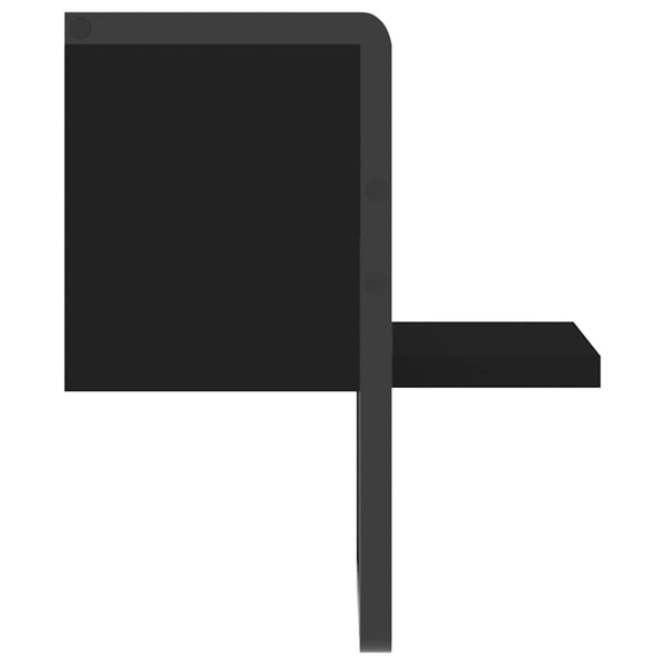 Schwarzes Wandregal mit Stange, 20x25x30 cm