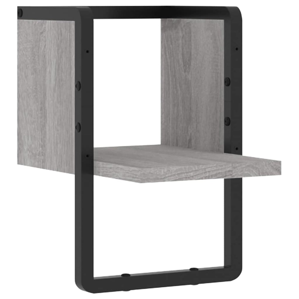 Wandregal Grau Sonoma mit Stange 20x30 cm