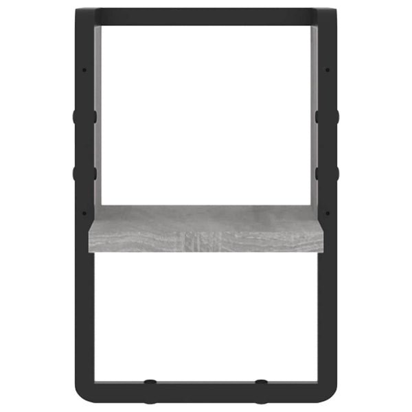 Wandregal Grau Sonoma mit Stange 20x30 cm