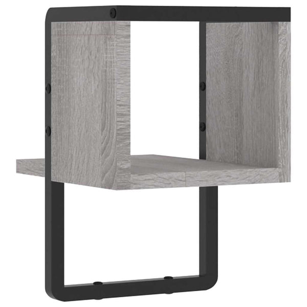 Wandregal Grau Sonoma mit Stange 20x30 cm