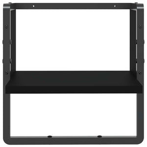 Schwarzes Wandregal mit Stange 30x25x30 cm