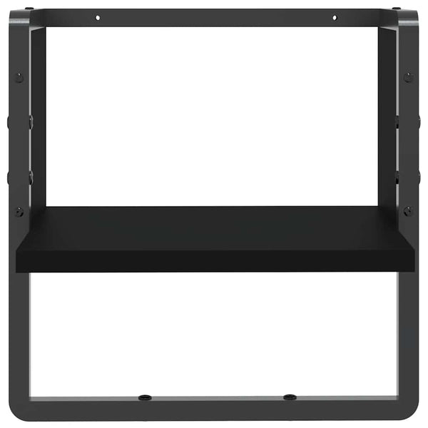 Schwarzes Wandregal mit Stange 30x25x30 cm