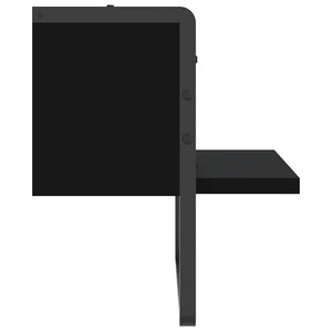 Schwarzes Wandregal mit Stange 30x25x30 cm