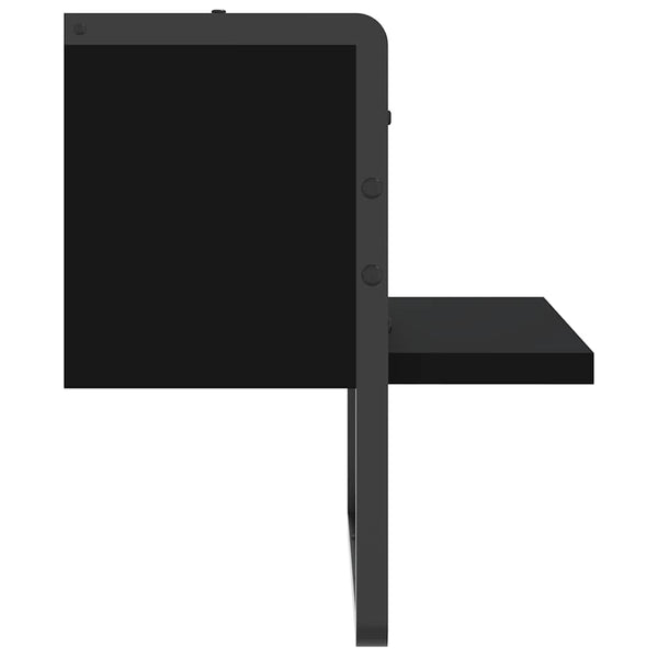 Schwarzes Wandregal mit Stange 30x25x30 cm