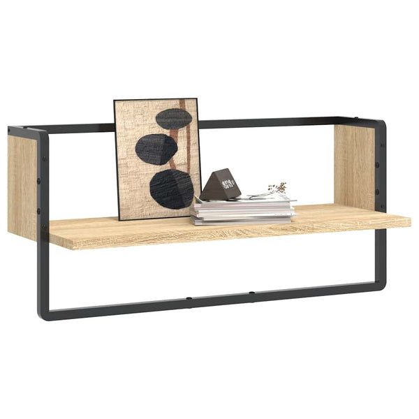 Wandregal mit Stange Sonoma Eiche 65cm
