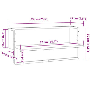 Wandregal mit Stange Sonoma Eiche 65cm