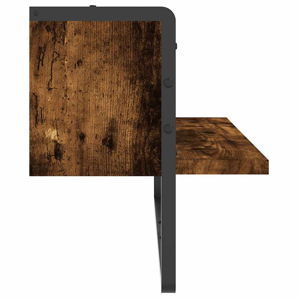 Wandregal mit Stange Räuchereiche 65 cm