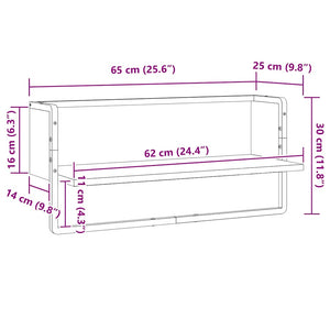 Wandregal Grau Sonoma 65x25x30 cm
