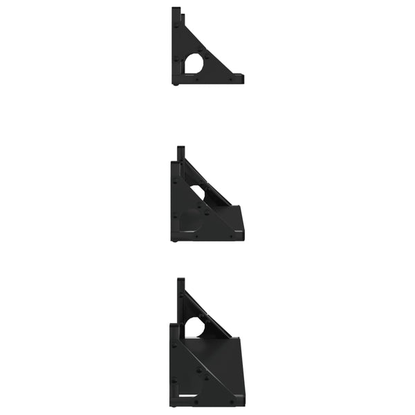3-tlg. Schwarzes Wandregal-Set