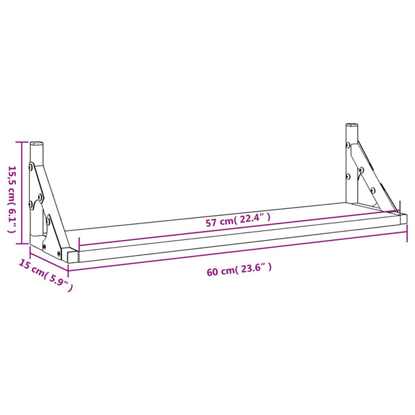 Wandregale 2er Set Sonoma Eiche 60cm