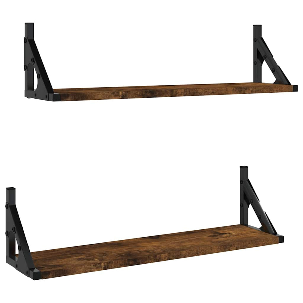 Wandregale 2er Set, Räuchereiche 60cm