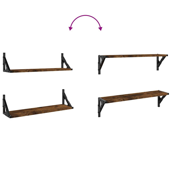 Wandregale 2er Set, Räuchereiche 60cm