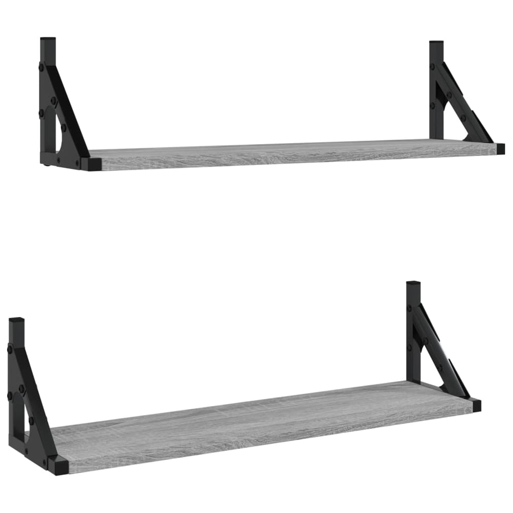 Wandregale Grau Sonoma 60x15 cm, 2er-Set