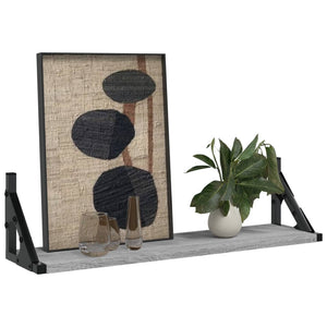 Wandregale Grau Sonoma 60x15 cm, 2er-Set