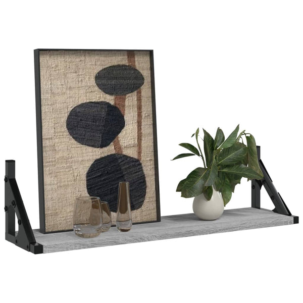 Wandregale Grau Sonoma 60x15 cm, 2er-Set