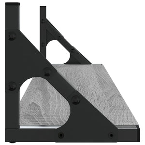 Wandregale Grau Sonoma 60x15 cm, 2er-Set