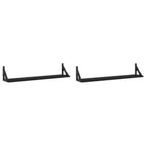 Schwarze Wandregale, 2er Set, 80 cm