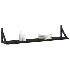 Schwarze Wandregale, 2er Set, 80 cm
