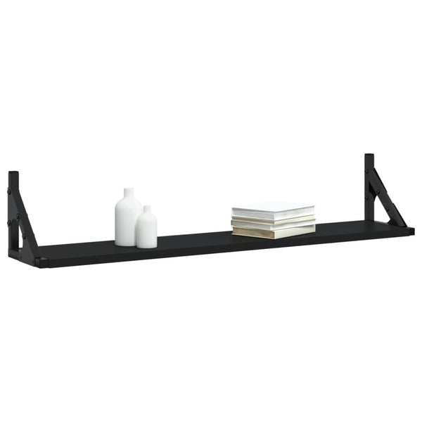 Schwarze Wandregale, 2er Set, 80 cm