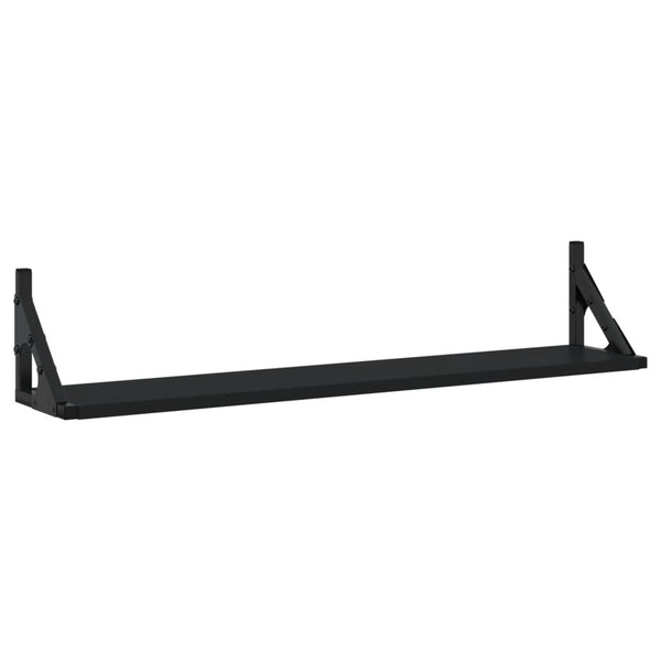 Schwarze Wandregale, 2er Set, 80 cm