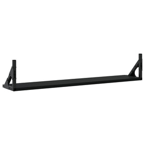 Schwarze Wandregale, 2er Set, 80 cm