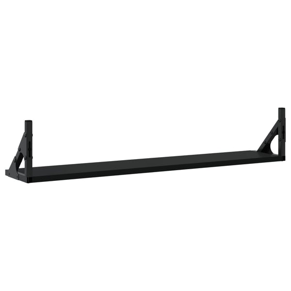Schwarze Wandregale, 2er Set, 80 cm