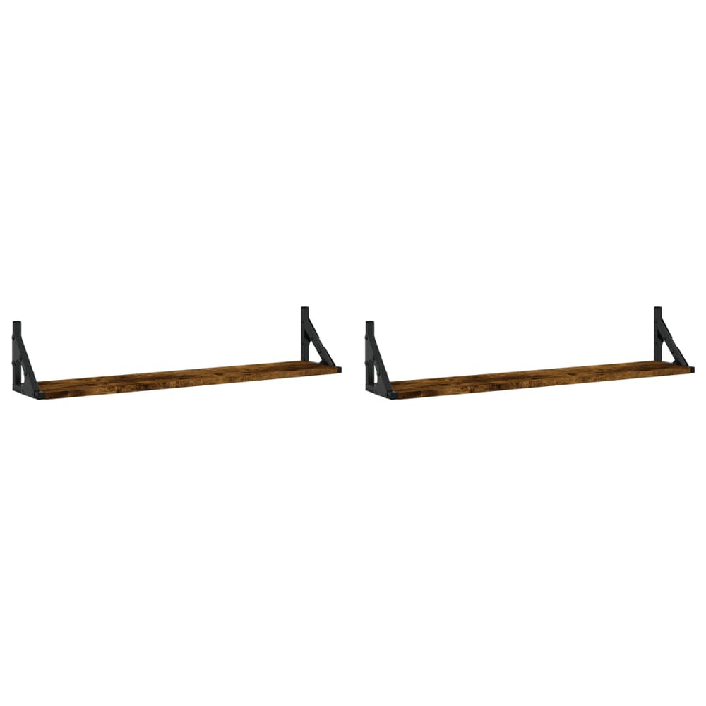 Wandregale 2er Set Räuchereiche 80cm
