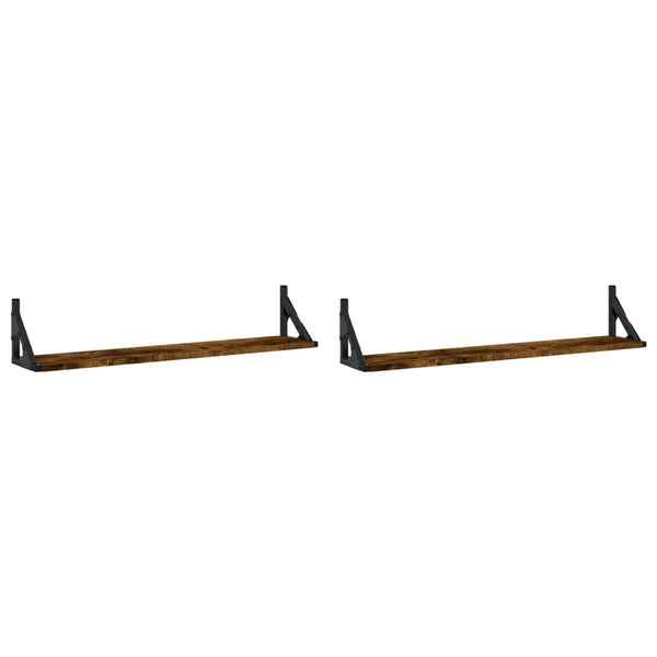 Wandregale 2er Set Räuchereiche 80cm