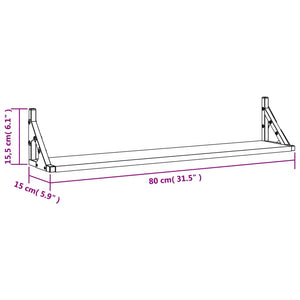 Wandregale 2er Set Räuchereiche 80cm