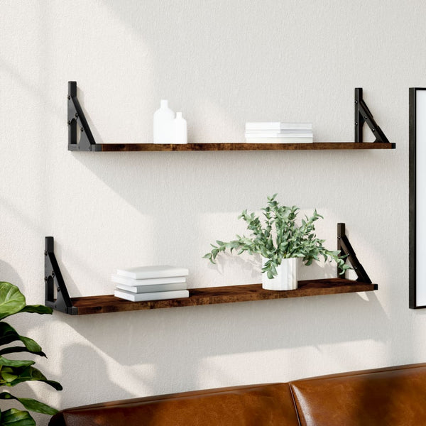 Wandregale 2er Set Räuchereiche 80cm