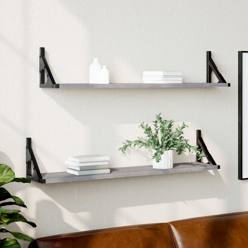 Wandregale Grau Sonoma 80cm 2er Set