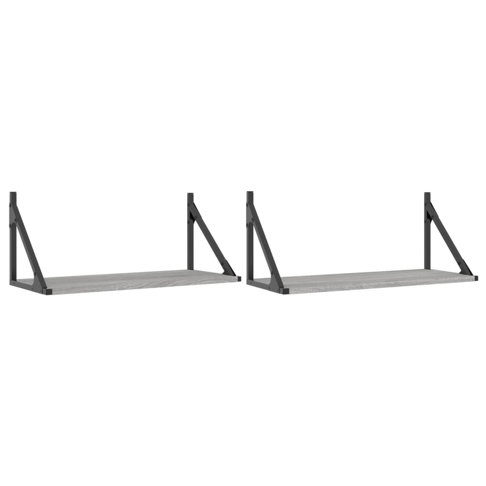 Wandregale Grau Sonoma 60x25, 2er Set