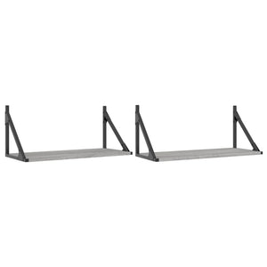 Wandregale Grau Sonoma 60x25, 2er Set