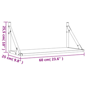 Wandregale Grau Sonoma 60x25, 2er Set