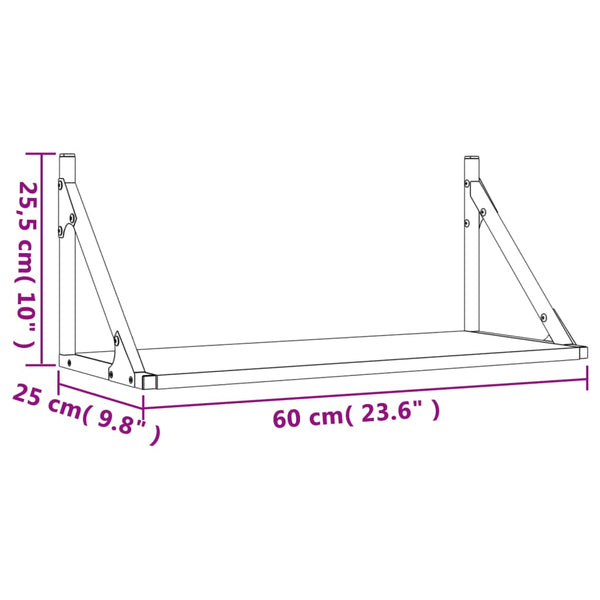 Wandregale Grau Sonoma 60x25, 2er Set
