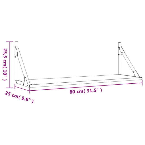 Wandregale 2er Set Sonoma Eiche 80cm