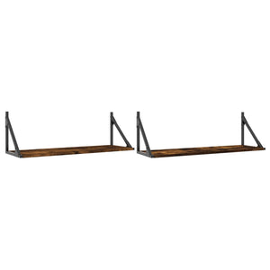 Wandregale 2er Set Räuchereiche 80cm