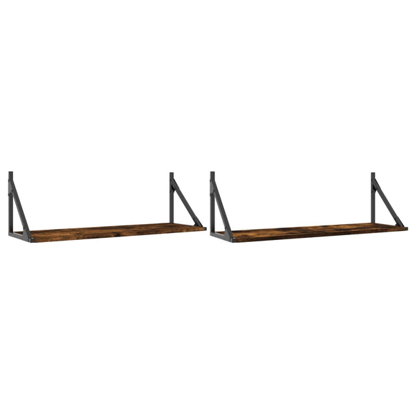 Wandregale 2er Set Räuchereiche 80cm