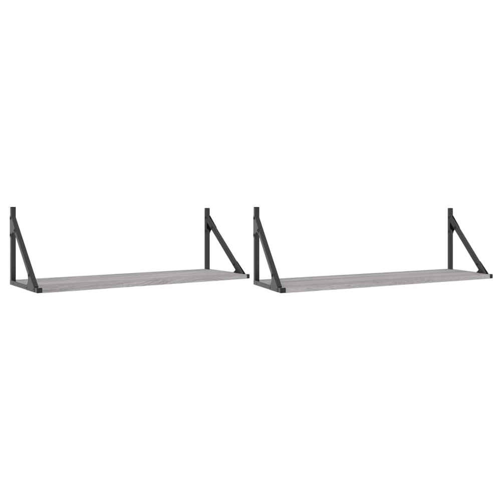 Graue Wandregale, 2er Set, 80 cm