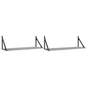 Graue Wandregale, 2er Set, 80 cm
