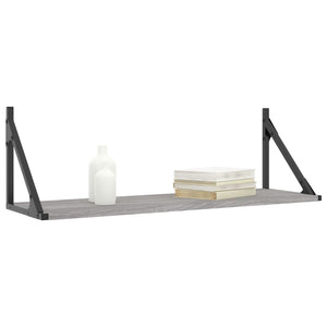 Graue Wandregale, 2er Set, 80 cm