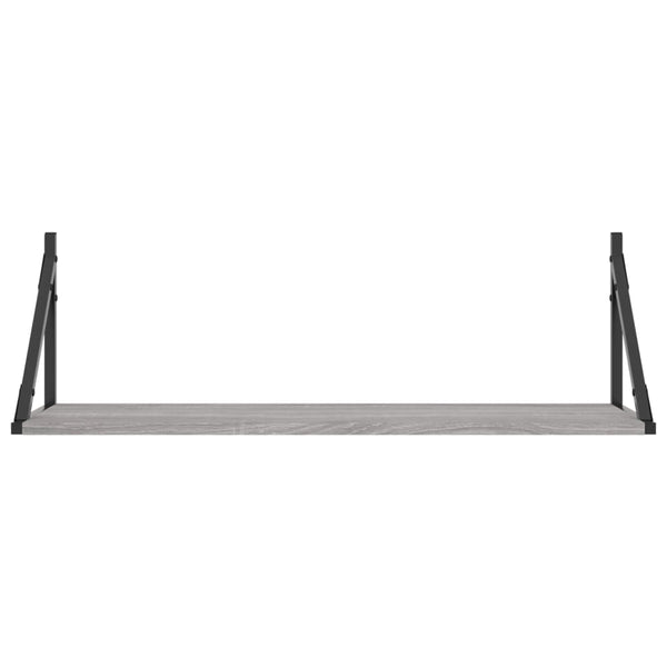 Graue Wandregale, 2er Set, 80 cm