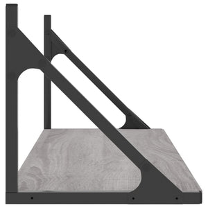 Graue Wandregale, 2er Set, 80 cm